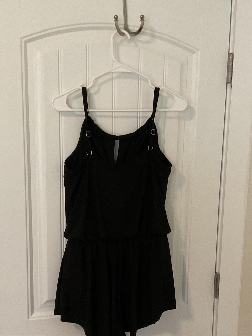 Black Women's Spaghetti-Strap Romper - Picture 2 of 2